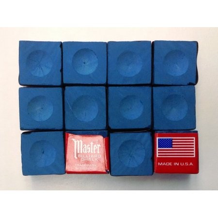 Master Blue Pool Cue Chalk Dozen | 12-Pack