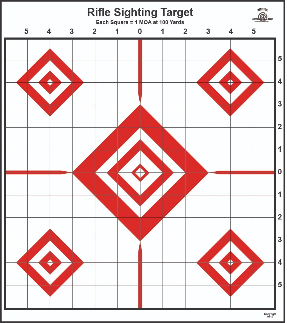 25 Rifle Shooting Targets for Gun Range with Red Diamonds 13x14.5 - Perfect for Indoor & Outdoor Use