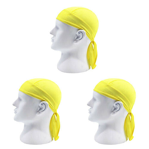 3 Pack Skull Cap Motorcycle Head Wrap Tie Durag Beanie Cycling Bandana