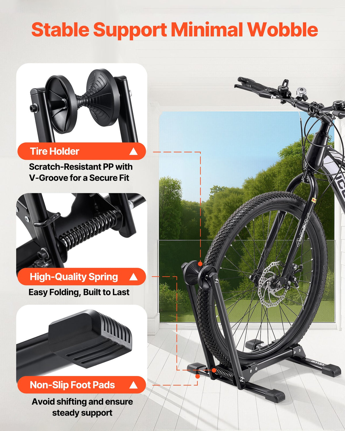 Foldable Bike Stand for 20-29 Inch Mountain & Road Bikes Storage