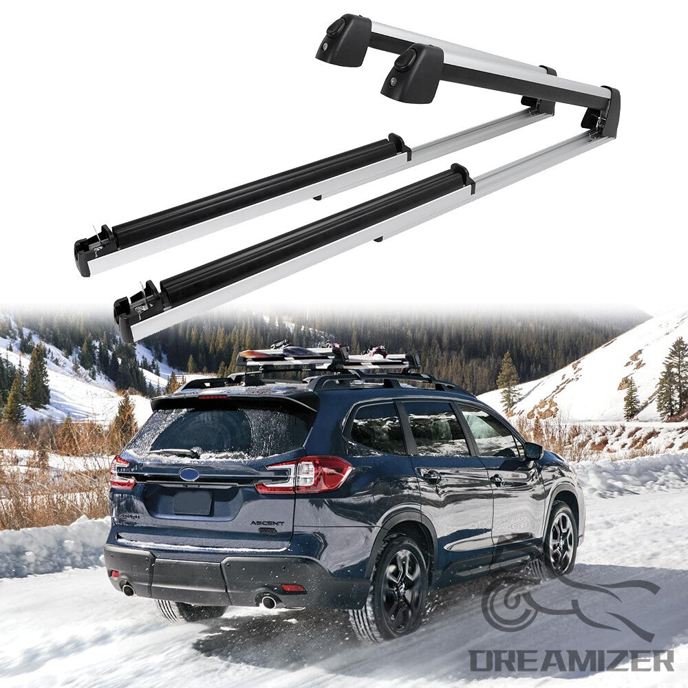 Aluminum Roof Rack Ski & Snowboard Carriers with Lock for Subaru Crosstrek