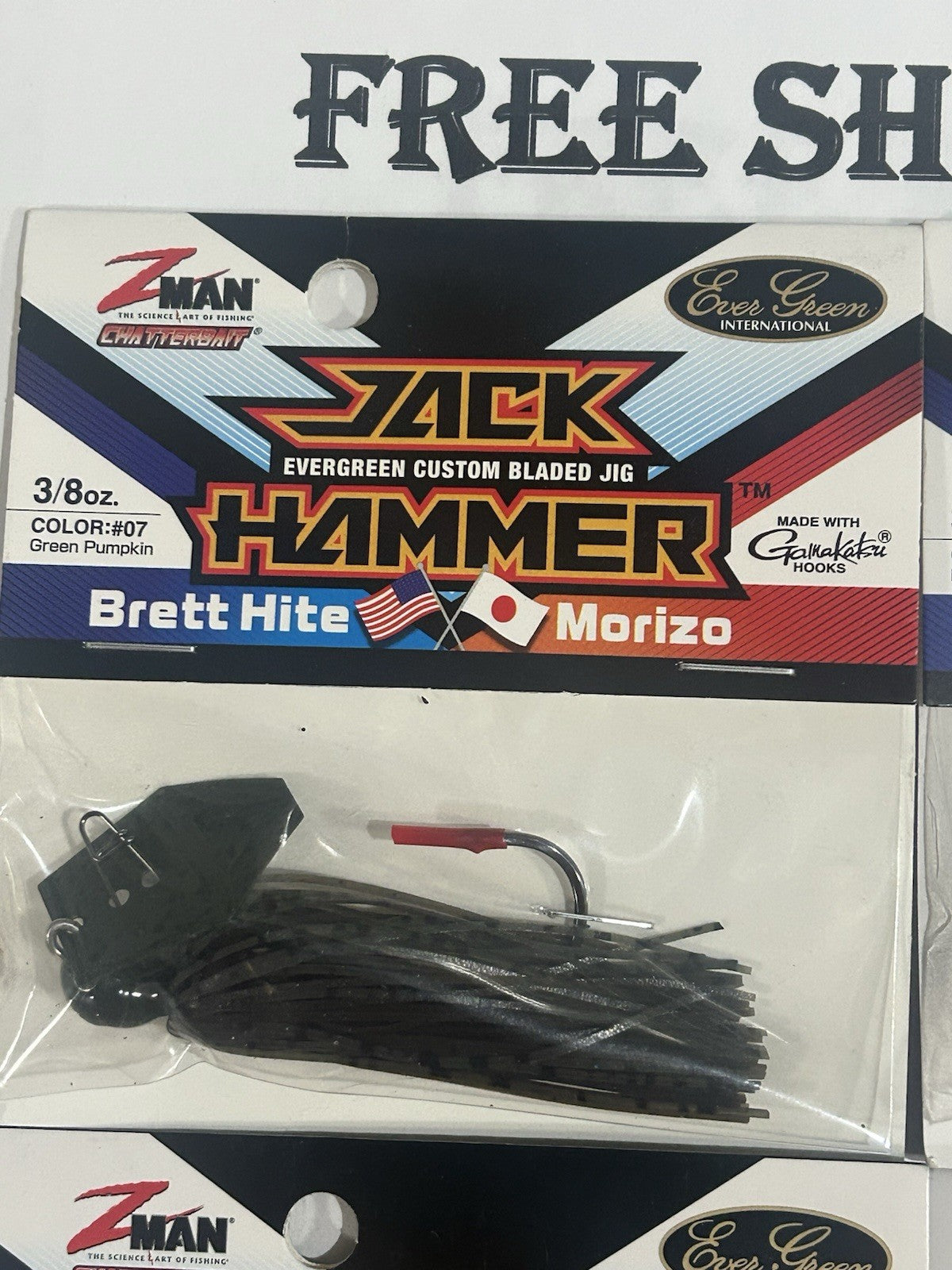4 Pack Fishing Chatterbait Lures - 3/8 Oz Jack Hammer Baits in Assorted Colors