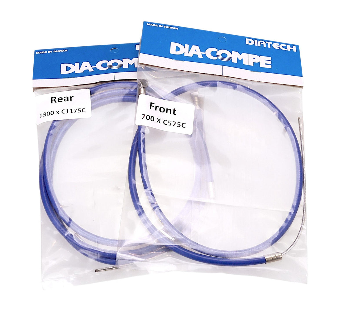 BMX Bicycle Brake Cable Set - Front & Rear, Blue Teflon-Lined Housing