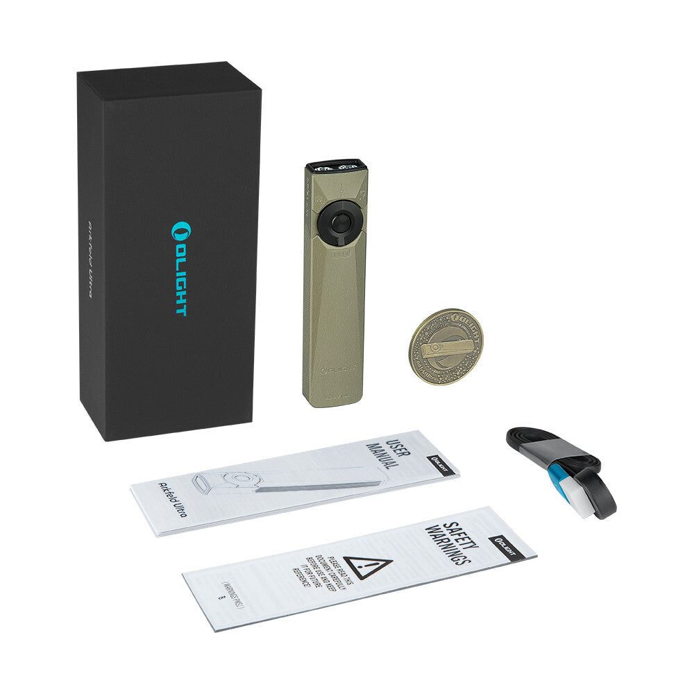 Olight Arkfeld Ultra Olive Green 3-in-1 EDC Flashlight with Laser and UV Light