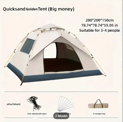 Automatic Pop Up Camping Tent Waterproof Instant Canopy for 3-4 People