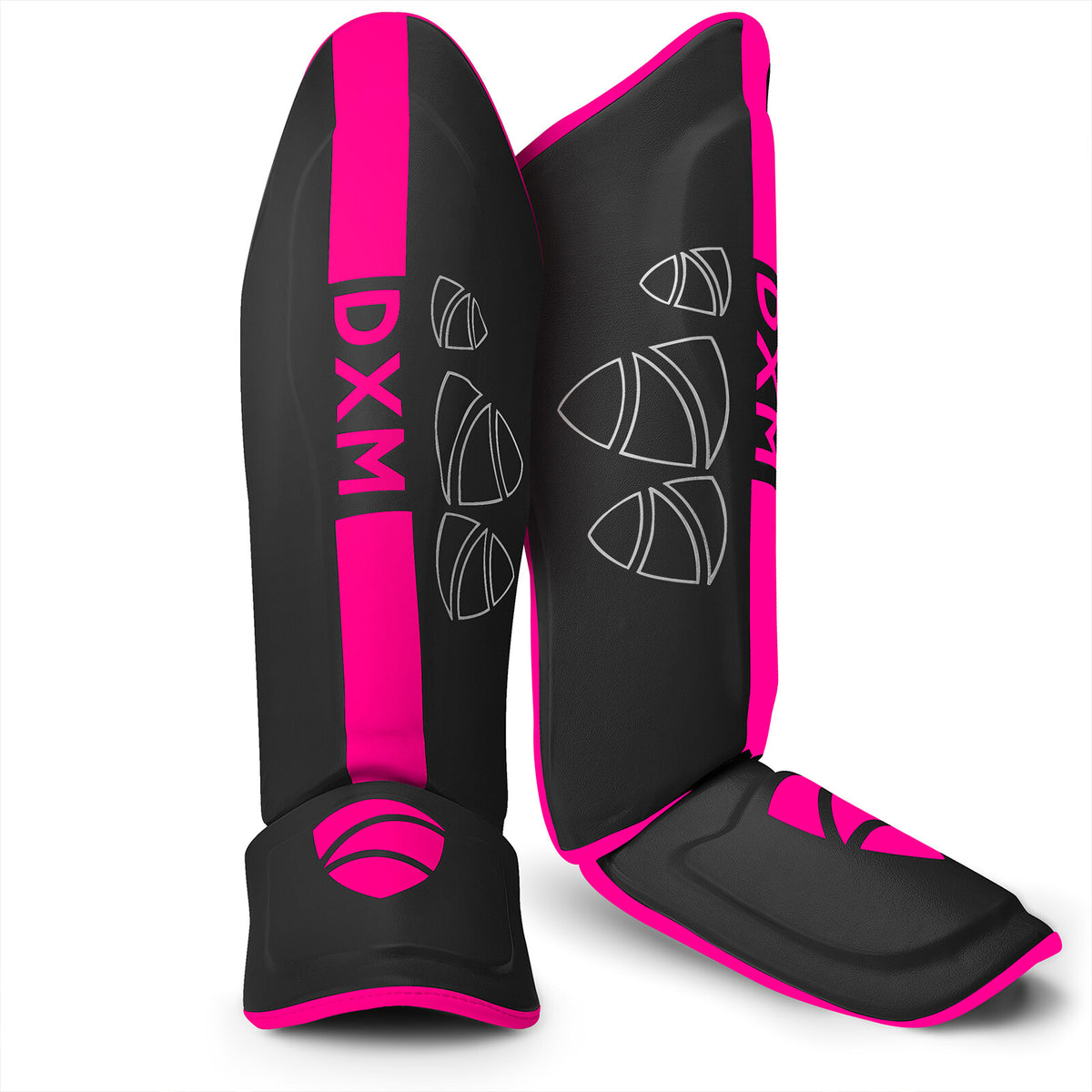 MMA Shin Guards with Foot Instep Protectors for Kickboxing & Martial Arts - Pink