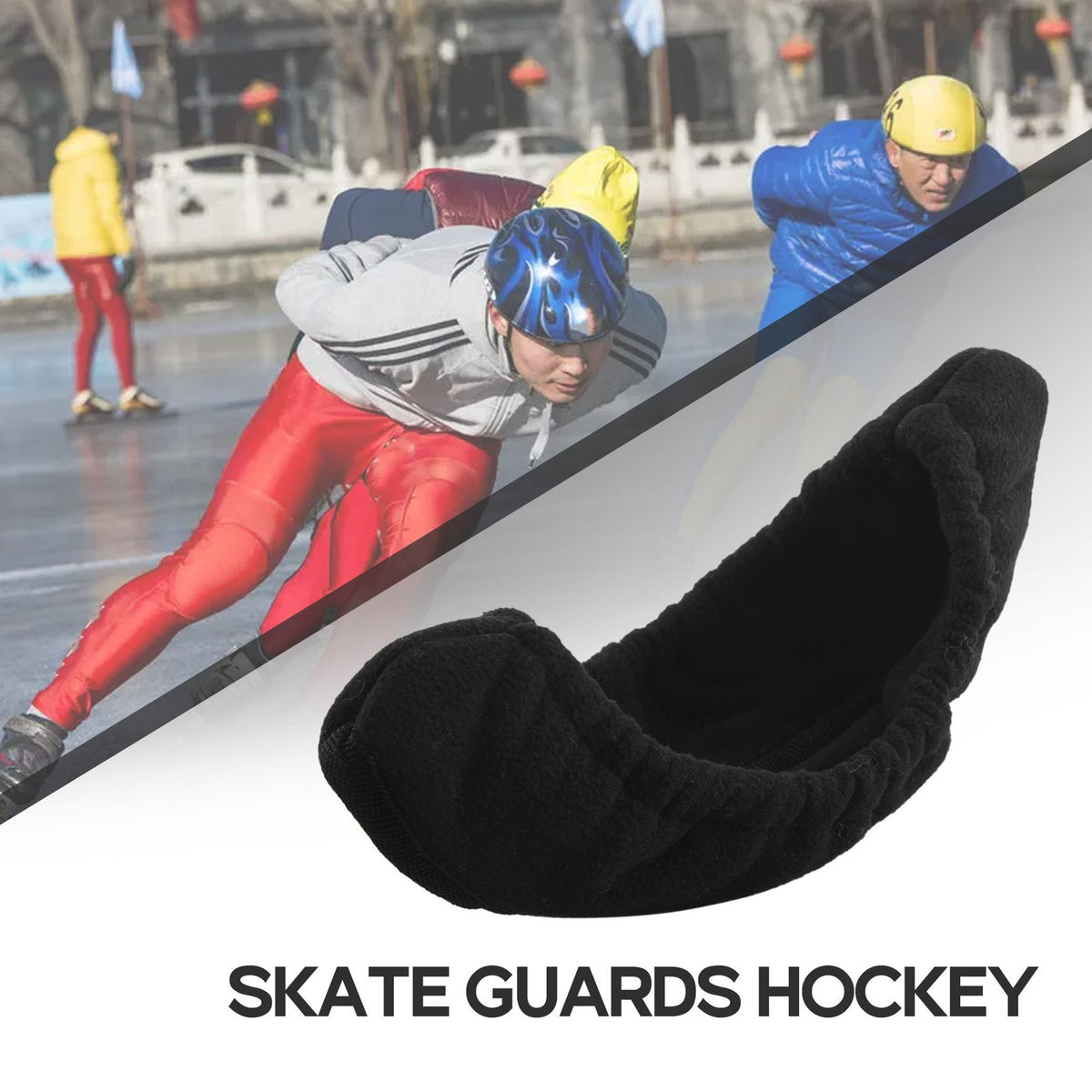 Ice Skate Blade Guards Protectors for Hockey and Figure Skates - Black 33x6.5CM