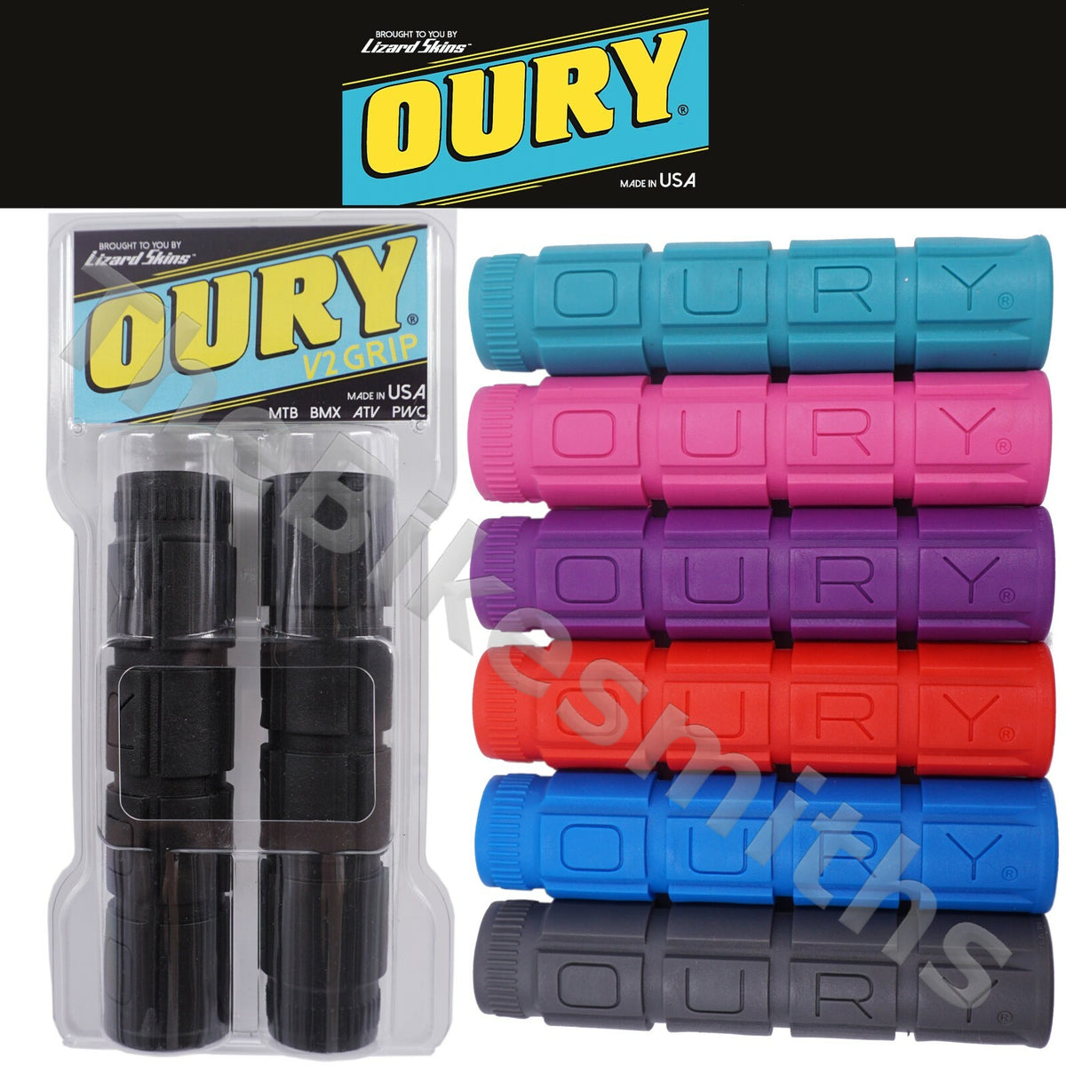 Bike Handlebar Grips - Anti-Vibration MTB BMX City Hybrid - Multiple Colors