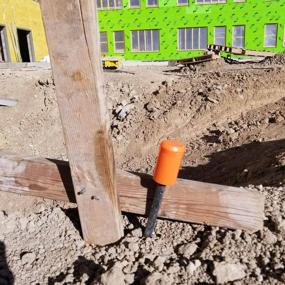 Orange Stake Caps Safety Covers for T Posts Rebar & Tent Stakes 10-Pack