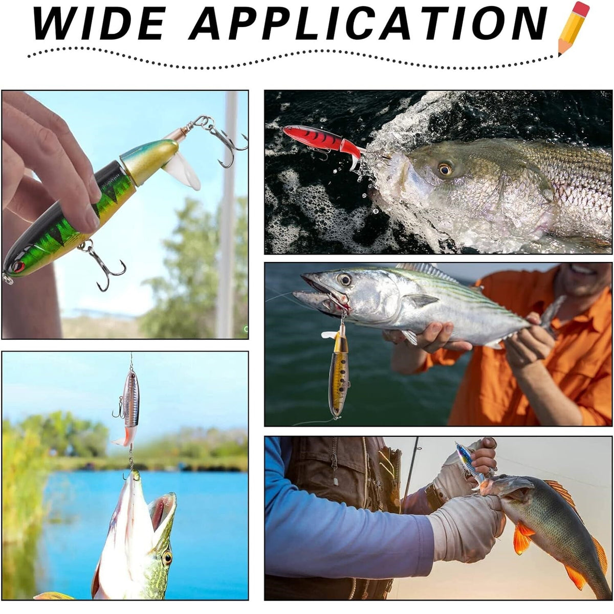 10pcs Hard Fishing Lures Topwater Baits for Freshwater & Saltwater