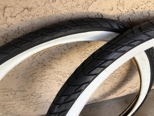 2 Pack White Wall Bicycle Tires 26x2.125 for Beach Cruiser Bikes