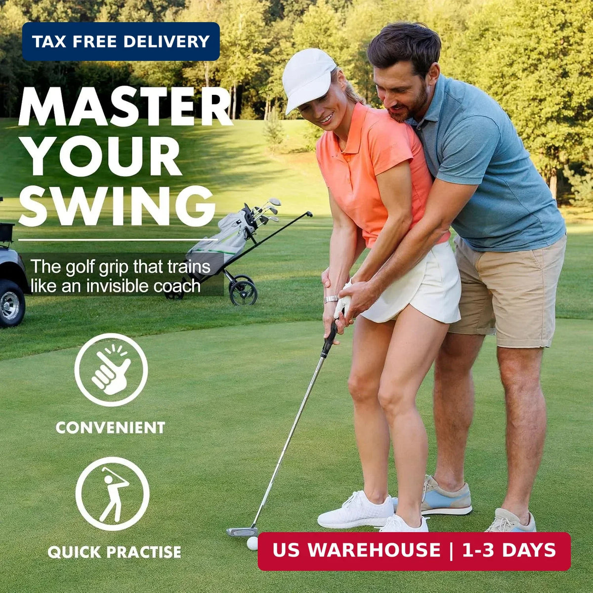 Golf Grip Trainer Correct Hand Position Swing Practice Aid Build Muscle