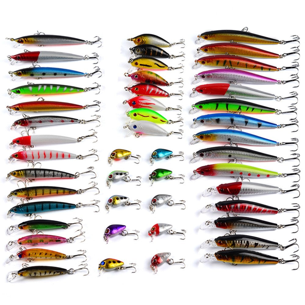 48-Piece Fishing Lure Set, Hard Minnow Baits for Freshwater & Saltwater