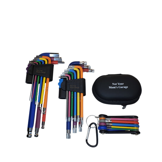 Colorful Rainbow Bicycle Multi-Tool Set with Torx and Allen Keys - Durable Cycling Wrench