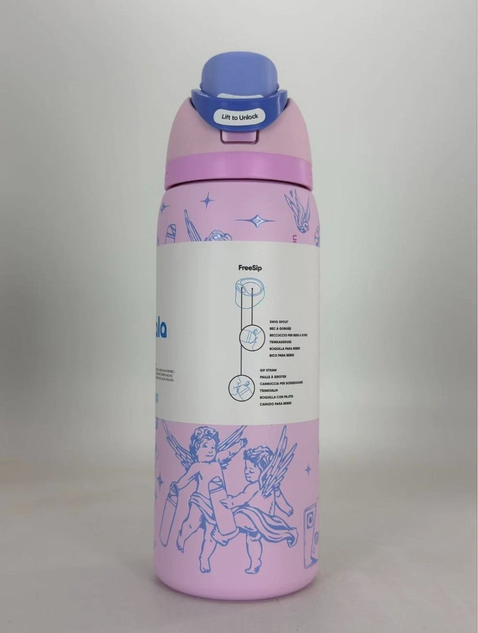 32oz Stainless Steel Water Bottle with Leak-Proof Lid - Pink Cupid Edition