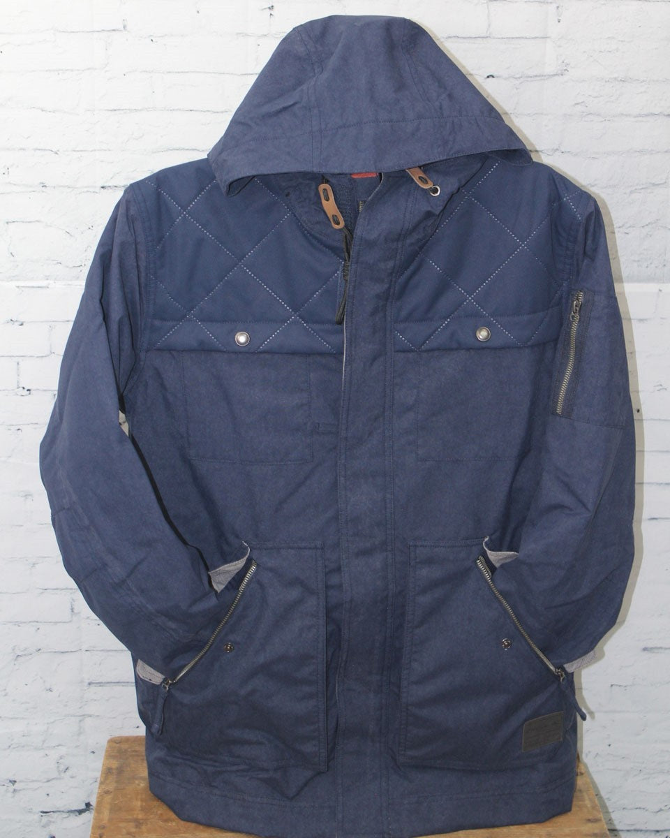 Men's Ski Snowboard Jacket Waterproof Insulated Ink Blue Large