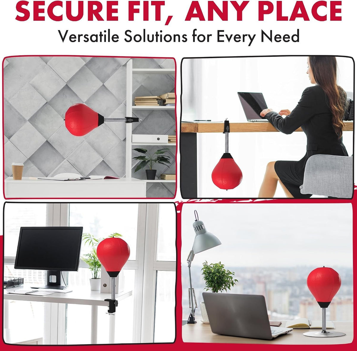 Stress Relief Desktop Punching Bag with Clamp - Office Toy & Stress Reducer
