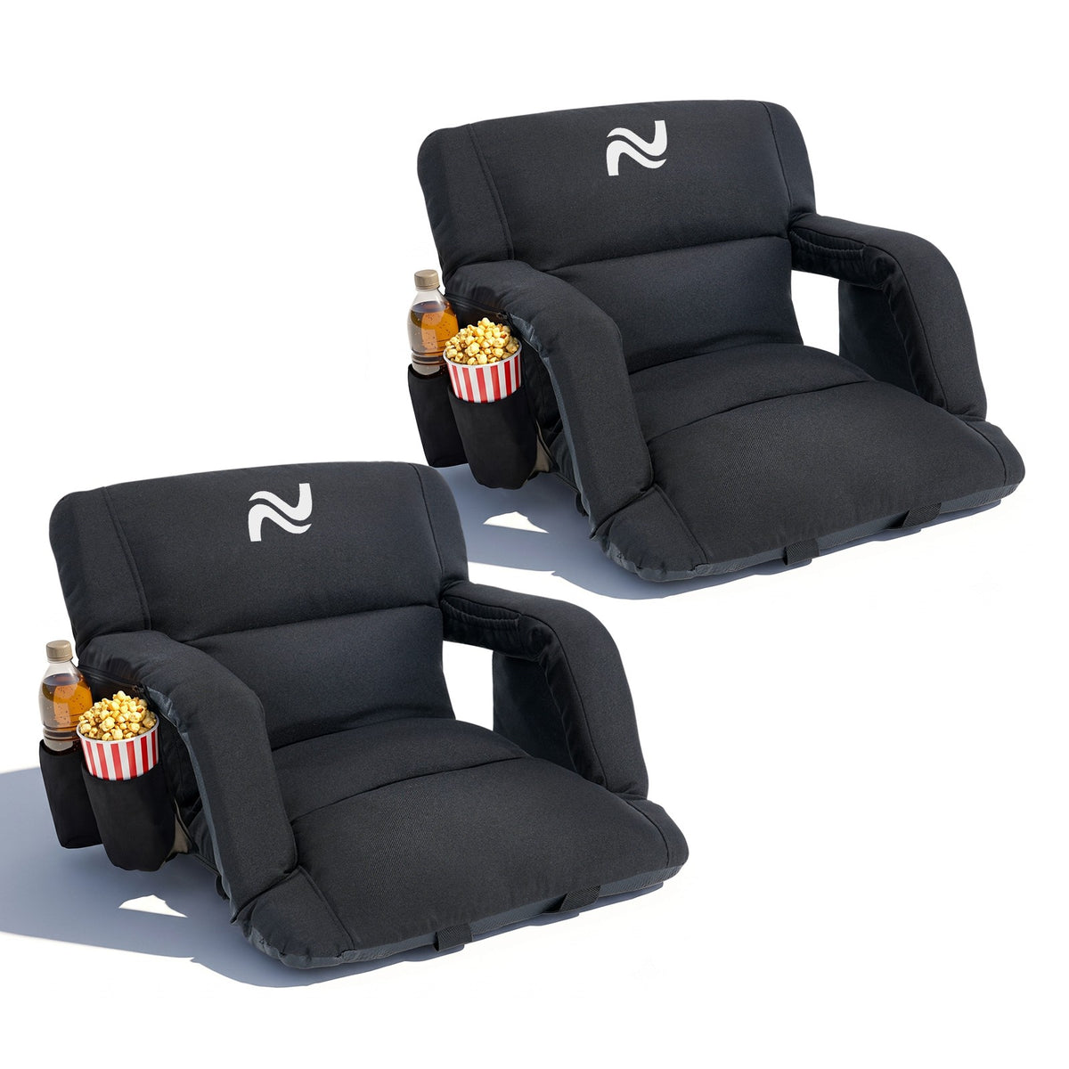 Adjustable Stadium Seat Cushion with Back Support for Bleachers - Multiple Sizes