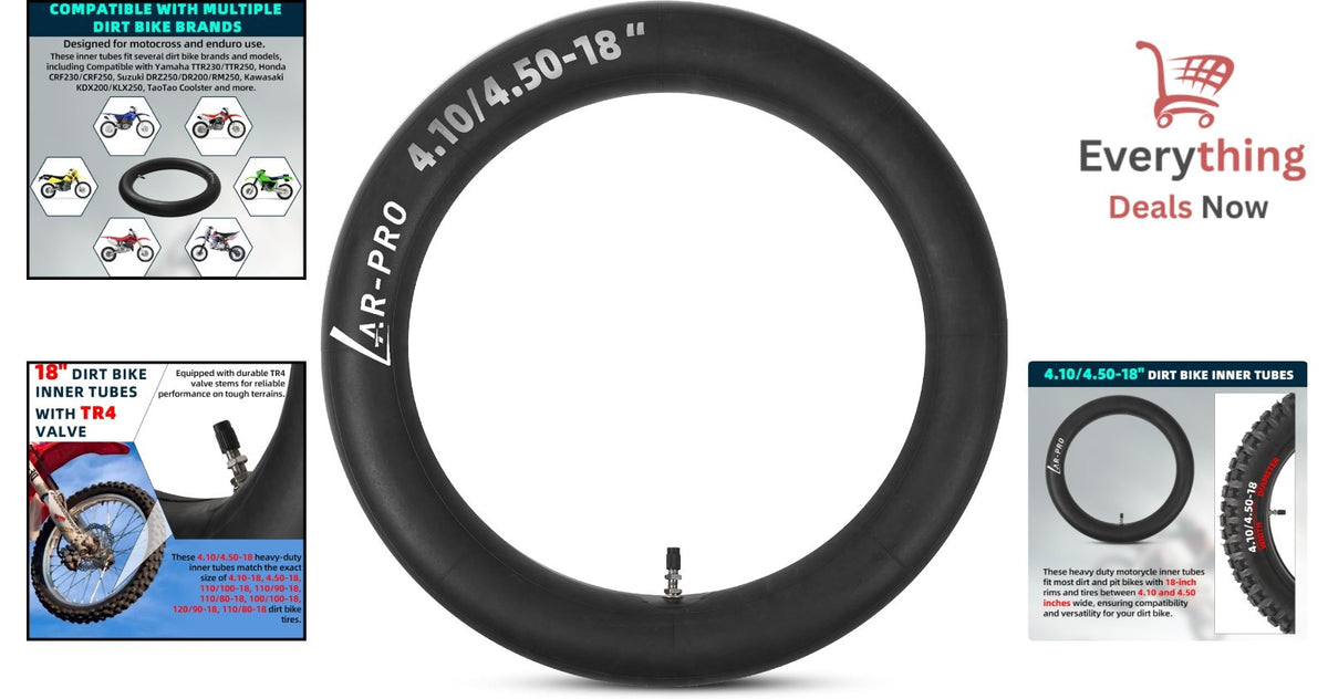 Heavy Duty 18-Inch Dirt Bike Inner Tube with TR4 Valve for Rear Tire 110/100-18