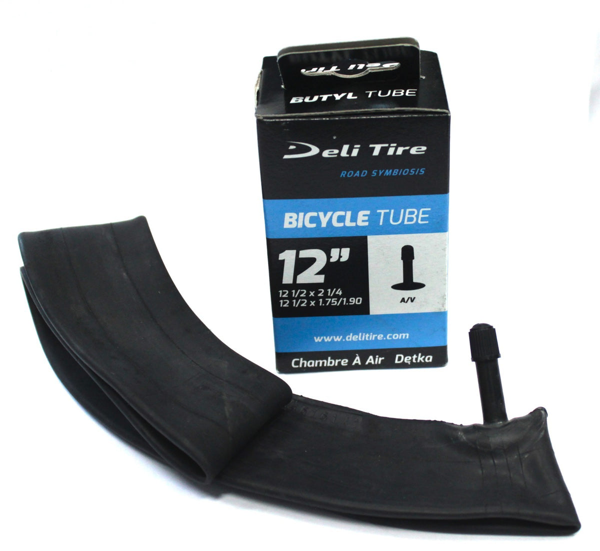 12.5 x 2.25 Bicycle Tube with Schrader Valve - Fits Scooters & Bikes