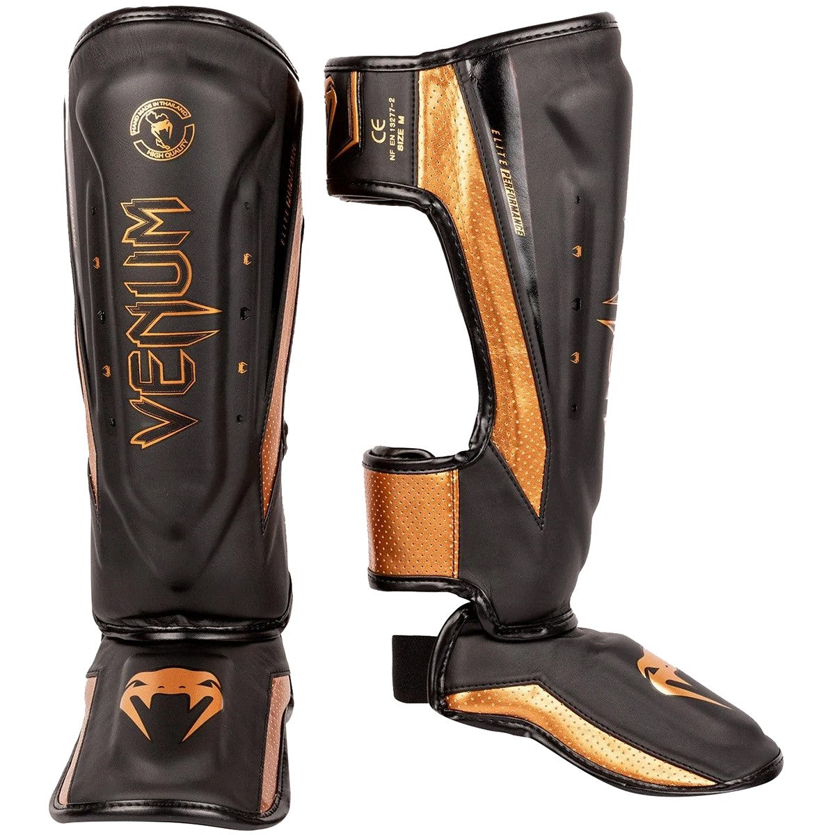 Protective Shin Instep Guards for Boxing MMA Combat Sports - Black Bronze