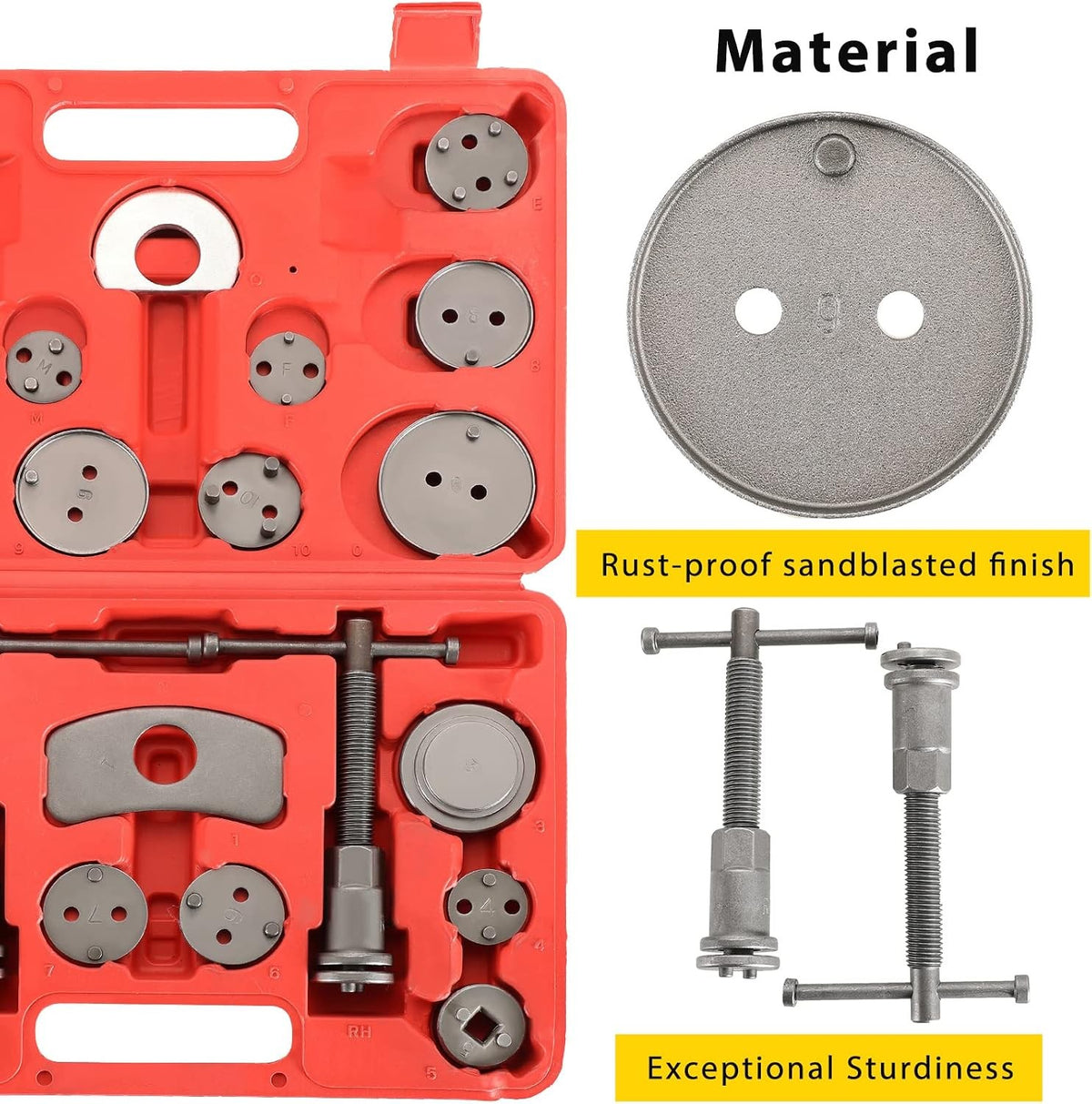 Heavy Duty Disc Brake Caliper Tool Kit for Piston Compression & Rewind