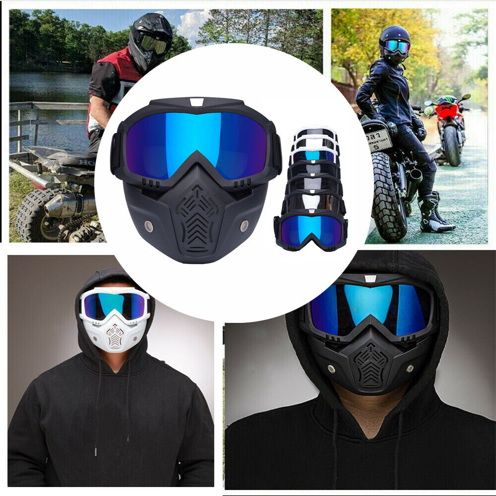 Protective Safety Goggles with Detachable Face Mask Anti-Scratch Work Glasses