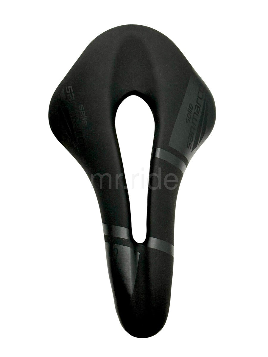 Selle San Marco ShortFit Bike Saddle 145x250mm Open-Fit Carbon Steel Rails Matte Black