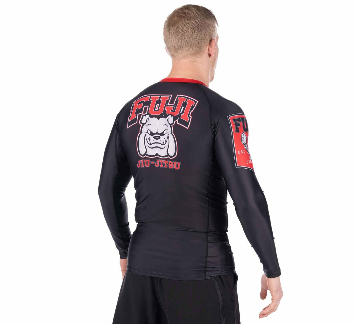 MMA Long Sleeve Rashguard for Brazilian Jiu-Jitsu & Training - Black Red