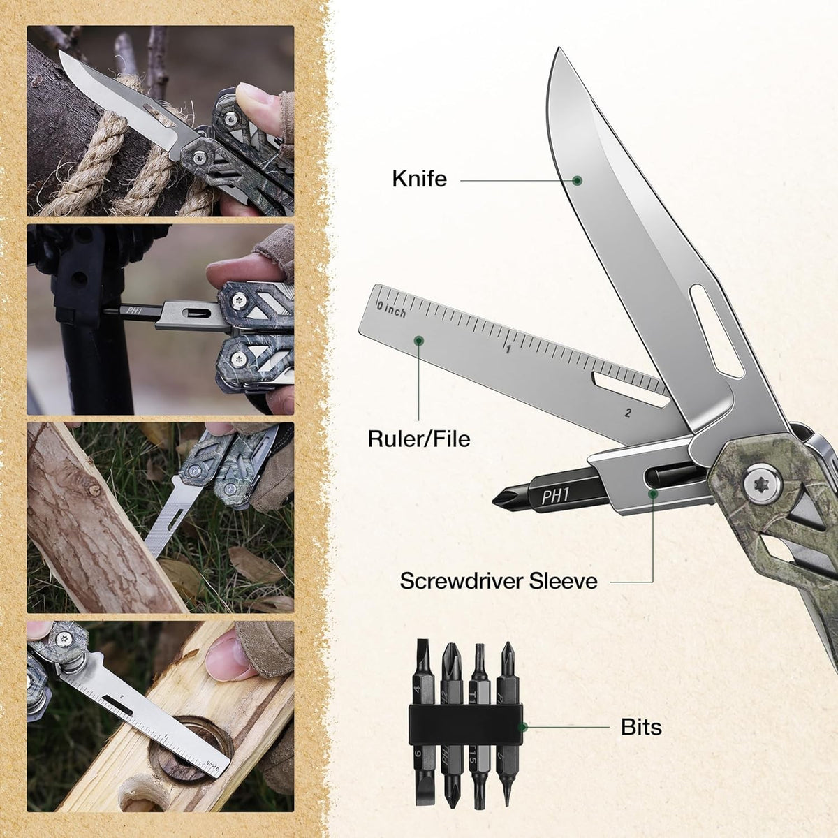 22-in-1 Multitool Pliers Set with Sheath - Stainless Steel Camping & DIY Tool