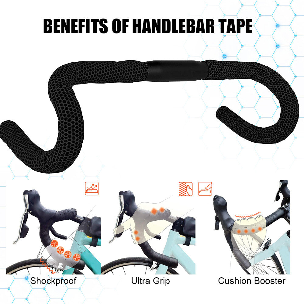 2PCS Bicycle Handlebar Tape Non-Slip Road Cycling Grip Wrap Outdoor Sport