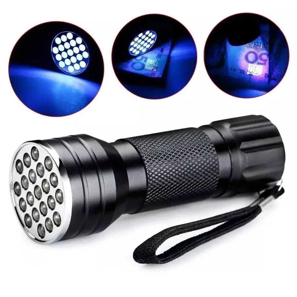 UV Blacklight Flashlight 395nm Inspection Torch for Pet Stains & Security
