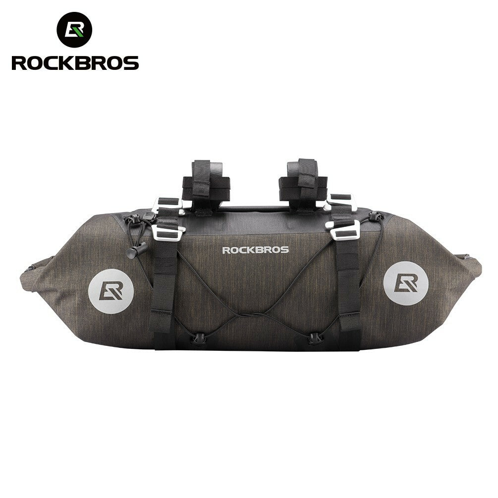 Waterproof Bike Handlebar Bag 14L - Cycling Front Roll Bag for Bikepacking