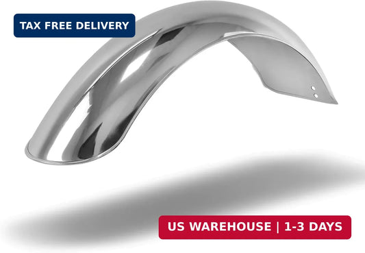 Motorcycle Front Rear Fender Mud Guard - Chrome Steel, 4.7 Inch