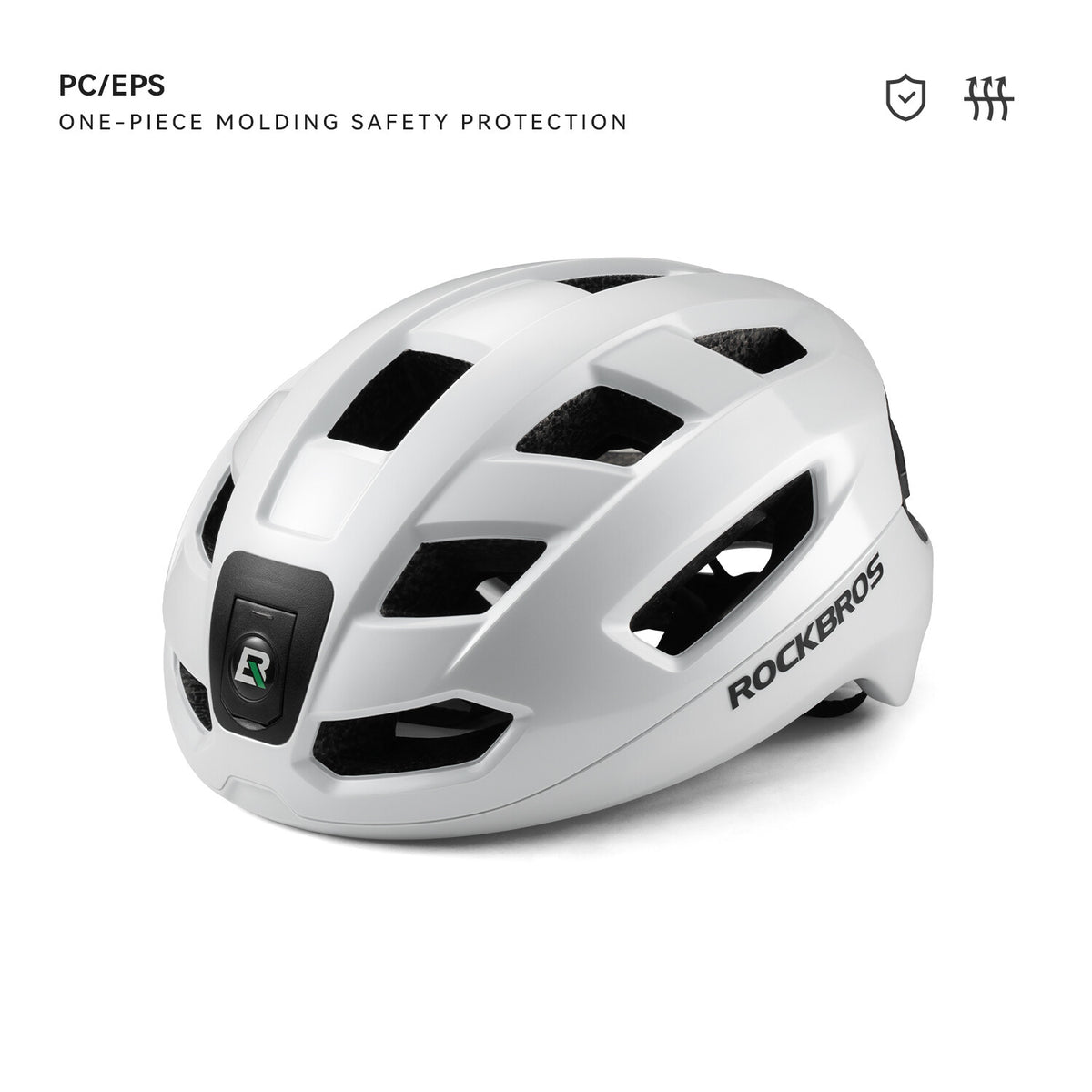 Adult Bike Helmet with USB Rechargeable LED Front & Rear Lights - Lightweight & Breathable Safety Gear