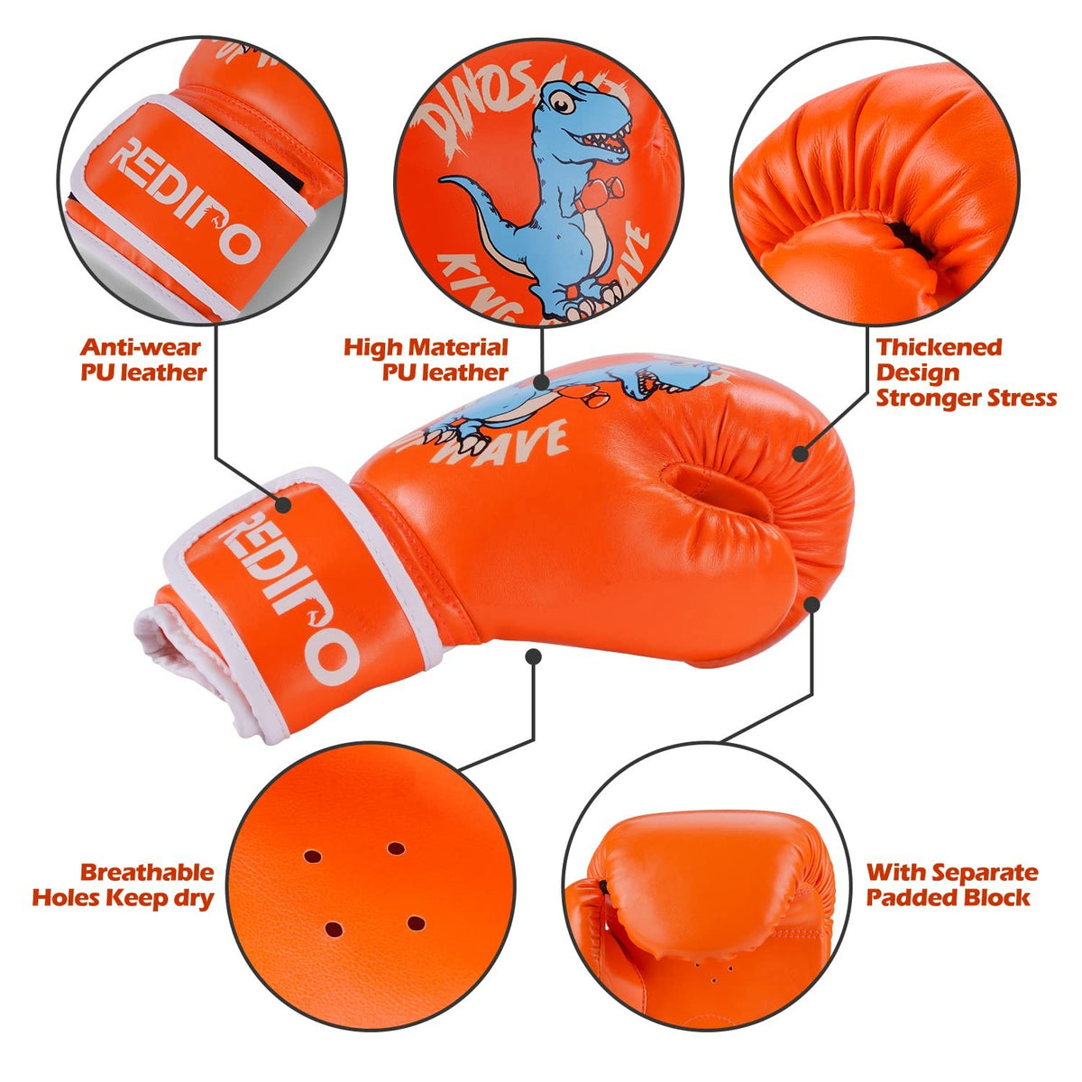 Kids Boxing Gloves for Youth Training & Sparring - 4 & 6 OZ