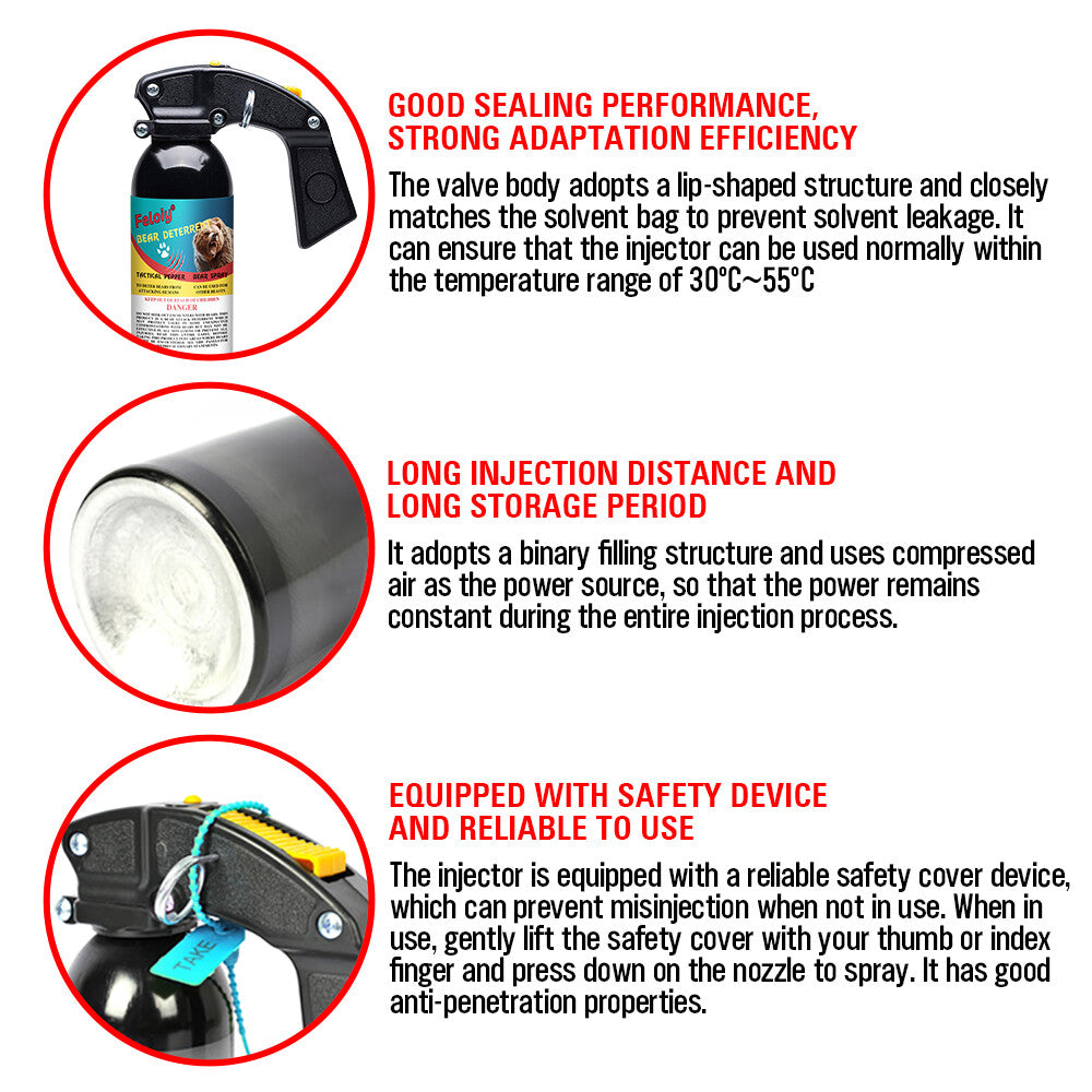 Bear Deterrent Spray - 16 oz, 32 Feet Range, Legal Formula for Wildlife Safety