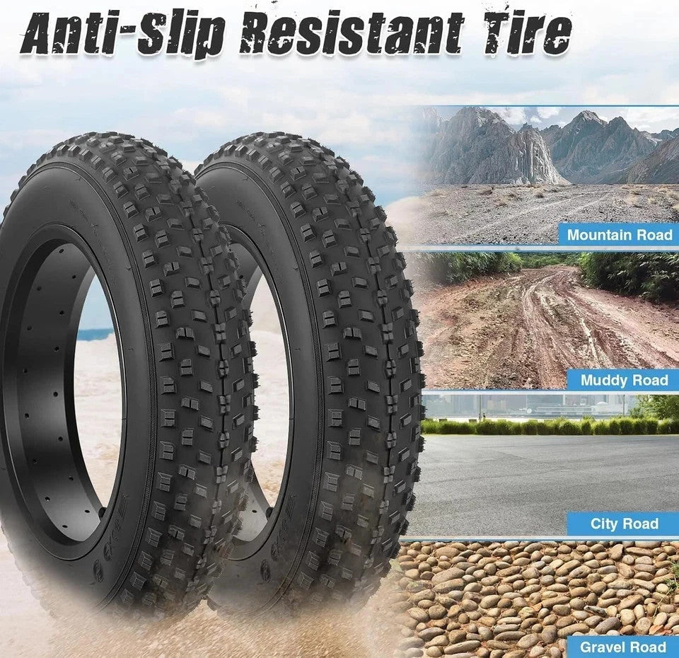 16 Inch Fat Bike Tire 4.0 Heavy Duty Off-Road Tire for E-Bike - High Traction