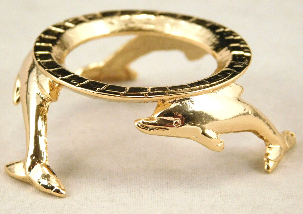 Small Gold Dolphin Sphere Display Stand for Collectibles and Decorations