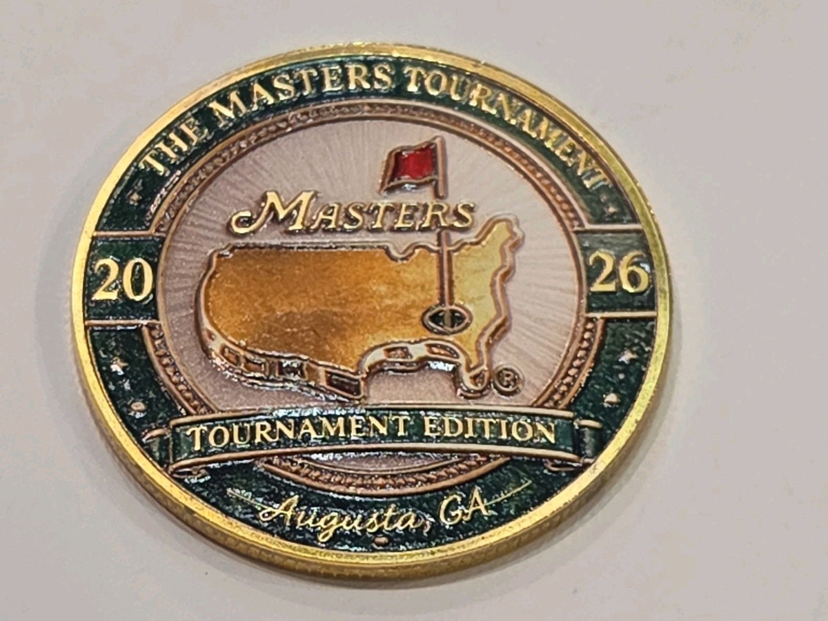 2026 Masters Jumbo Coin & Ball Marker 40mm with Case - Multicolor