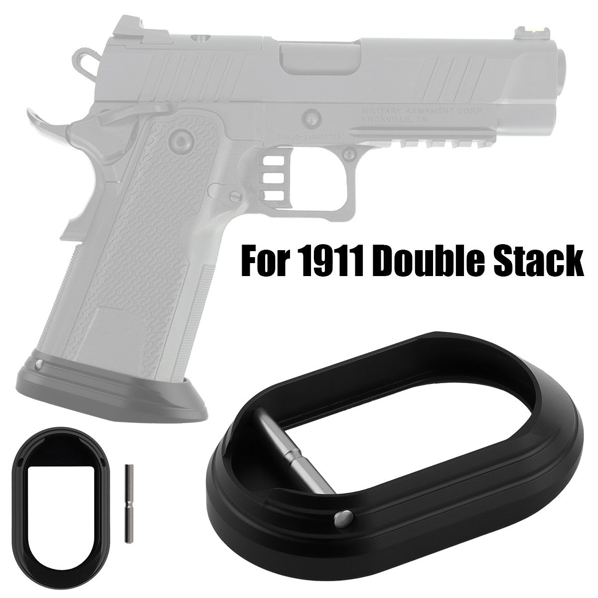 Alloy Double Stack 1911 MagWell for STI & Infinity Wide Body Pistols - Black