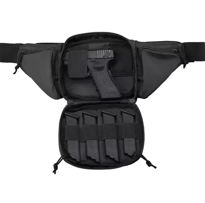 Military Tactical Waist Belt Bag with Concealed Carry Holster and Molle Webbing