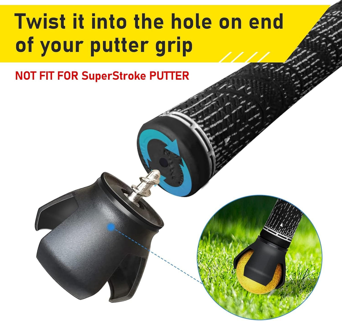 Golf Ball Retriever 4 Pack - Easy Pick-Up for End of Putter