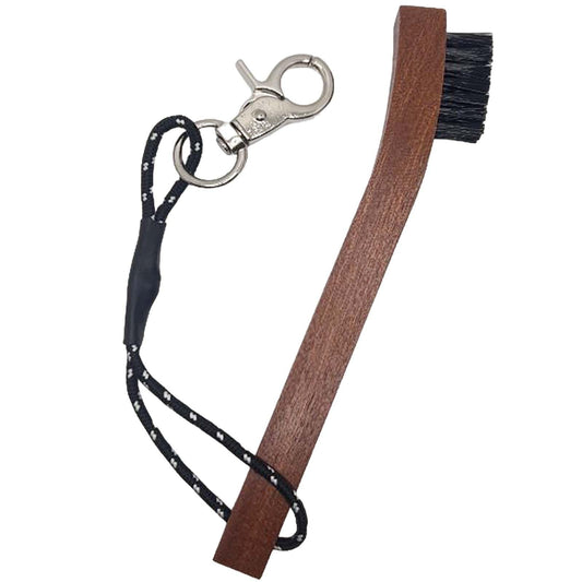 Hickory Wood Golf Club Brush & Groove Cleaner with Nylon Bristles, Clips & Paracord