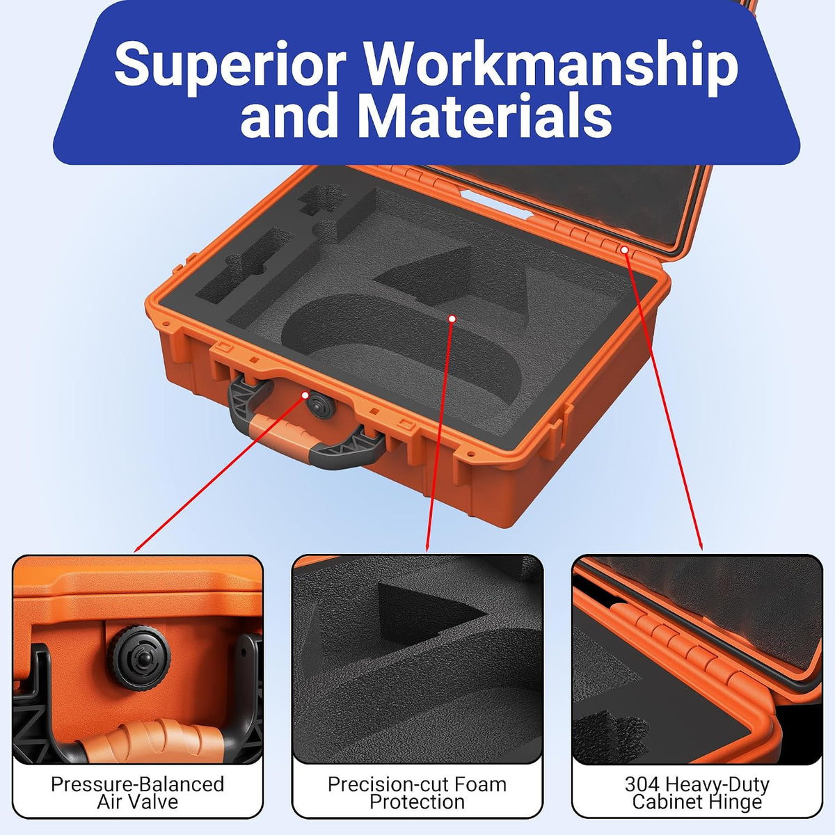 Travel Hard Case for Starlink Mini Kit with Tripod - Waterproof Orange