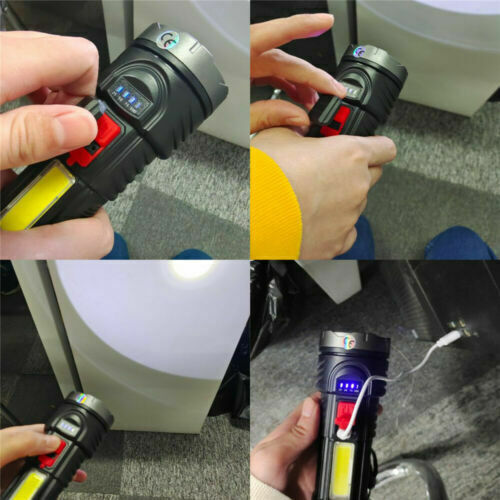 Super Bright Tactical LED Flashlight with USB Rechargeable Battery