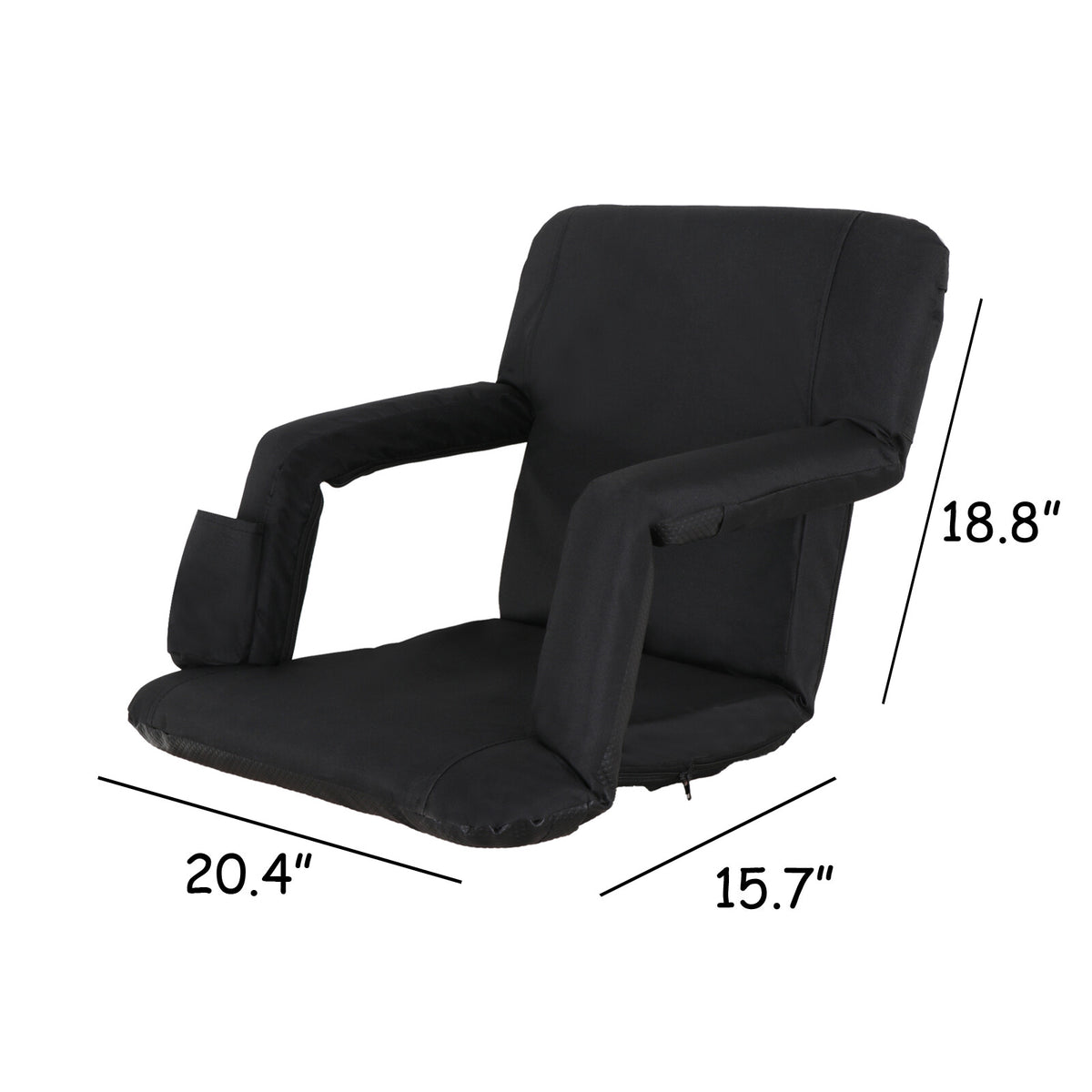 Portable Stadium Seat with Back Cushion & Reclining Positions for Bleachers