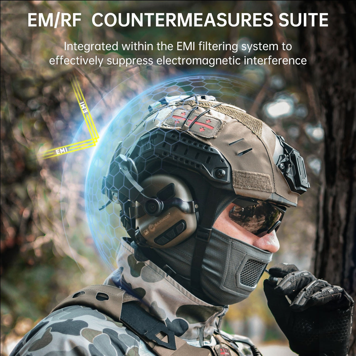Tactical Shooting Ear Protection Headset with Microphone & U-174 Connector
