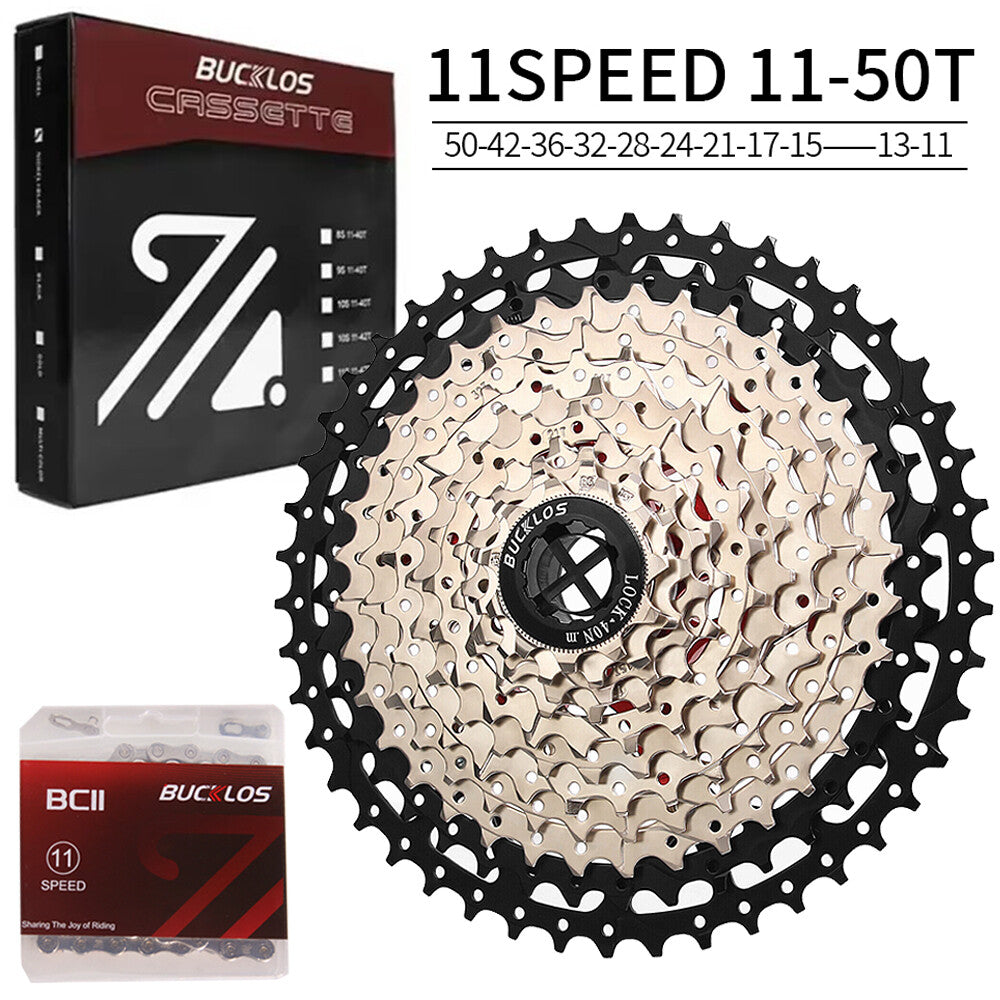Bike Cassette and Chain Set for Shimano SRAM 8-12 Speed, 11-52T