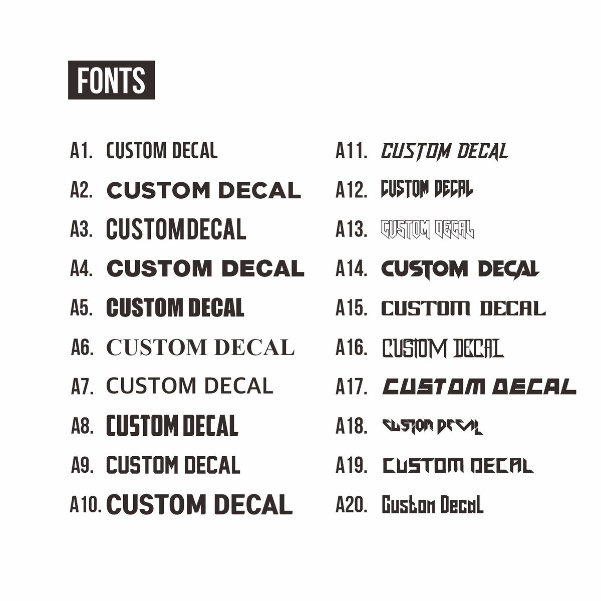 Custom Bike Decals - Personalized Bicycle Frame Stickers - All Colors & Sizes
